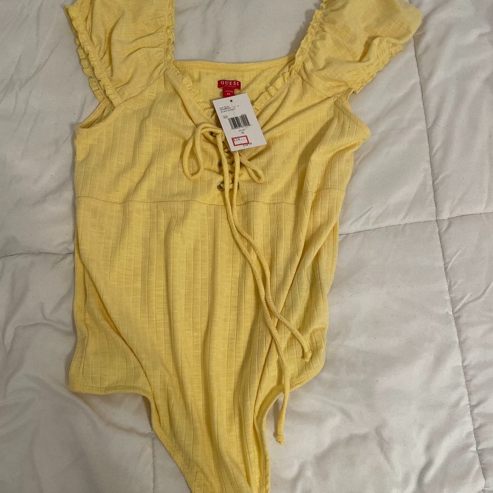NEW Yellow Guess Bodysuit-Size:XL